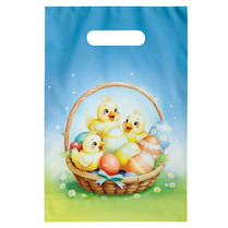 Velikonoční taška PE s průhmatem Kuřátka 20x30x8cm 1ks