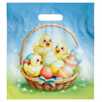 Velikonoční taška PE s průhmatem Kuřátka 29x32x8cm 1ks