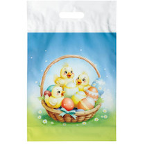 Velikonoční taška PE s průhmatem Kuřátka 29x46x8cm 1ks