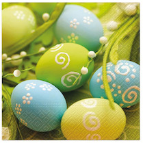 Velikonoční ubrousky s obrázky kraslic