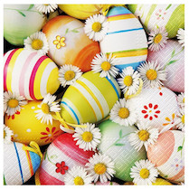 Velikonoční ubrousky s obrázky kraslice a sedmikrásky