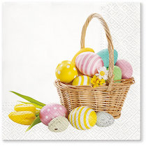 Velikonoční ubrousky Vajíčka v košíku