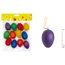 Velikonoční vajíčka plastová barevná mix 6cm 12ks