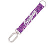 Klíčenka s karabinkou krátka Purple glitter