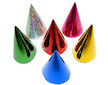Klobouček karnevalový 6ks hologramový mix barev 