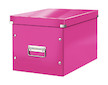 Krabice archivační CLICK-N-STORE čtvercová A4 růžová