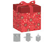 Krabička dárková vánoční červená 12x12x15cm