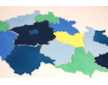 Mapa ČR barevná nástěnka 215x120 cm