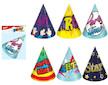 Papírové barevné párty kloboučky 6ks Mix 3