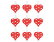 Srdíčko dřevěné na kolíčku 3 cm 9 ks červené