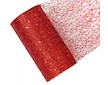 Stuha síťovaná s glitrem 15cm x2,7m červená