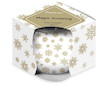 Svíčka sklo 70x62mm vonná Magic Snowing bílo-zlatá