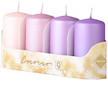 Svíčka válec 40x75mm metal mat fialový+růžový 4ks