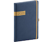 Týdenní diář Twill modro-stříbrný 15×21cm