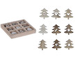 Vánoční ozdoby dřevěné set stromek 36ks