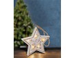 Vánoční světlo LED hvězda dřevo  15cm