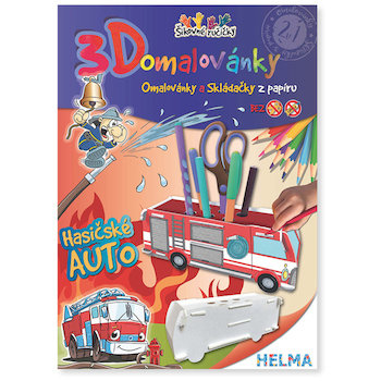 3D omalovánka A4 - SET Hasičské auto