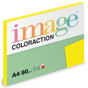 Barevný papír Image Coloraction A4 80g intenzivní sytá žlutá 100 ks