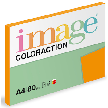 Barevný papír Image Coloraction A4 80g reflexní oranžová 100 ks