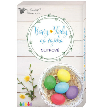 Barvy na vajíčka gelové glitrové 5 ks v balení
