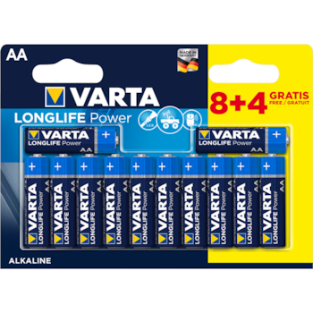 Baterie alkalické Varta Longlife Power LR06-AA(1,5V) 12ks