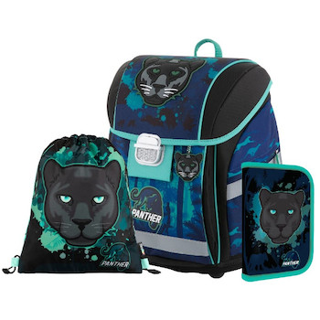 Batoh školní anatomický Premium Light Panther sada