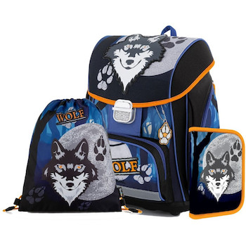 Batoh školní anatomický Premium Vlk sada