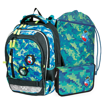 Batoh školní Junior Pixel Quest sada