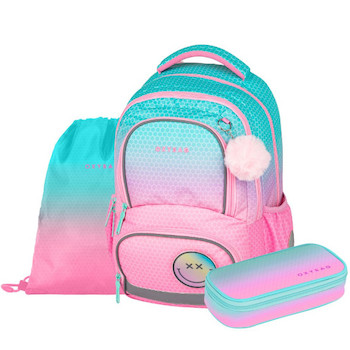 Batoh školní Oxy Next Ombre Pink sada