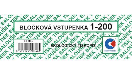 Bločková vstupenka 1- 200