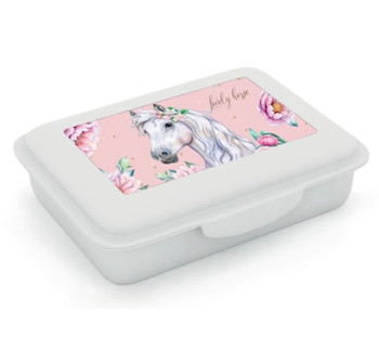 Box na svačinu s přihrádkou Kůň romantic