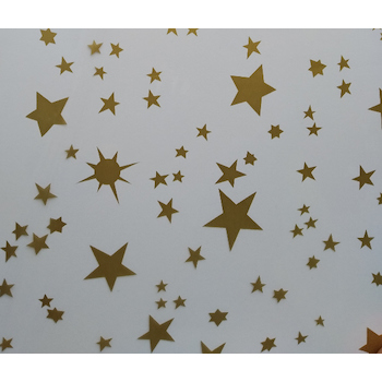 Celofánové archy čiré s potiskem zlaté hvězdičky 76x130cm 3ks