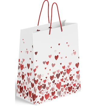 Dárková papírová 10x15 cm Srdíčka