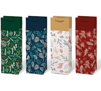 Dárková taška papírová na láhev 12x36x10cm mix motivů