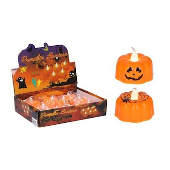 Dekorace Halloween dýně 4,8x4,8x4,3 cm svítící
