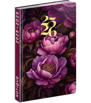 Diář 18měsíční Petito – Fialové květy 2025/2026 11 x 17 cm