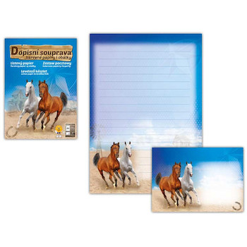 Dopisní souprava barevná Koně