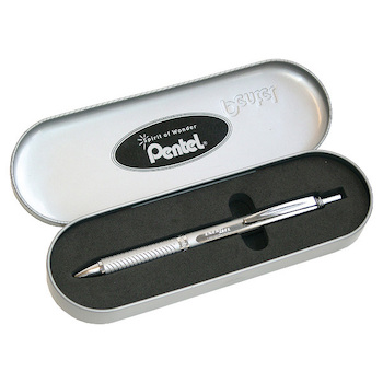 Gelové pero EnerGel v krabičce stříbrné