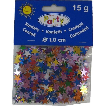 Konfety barevné lesklé hvězdy 15g