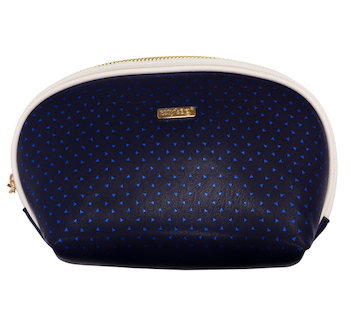 Kosmetická taška kulatá Blue triangles