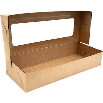 Krabice odnosové s okénkem Ideal 13x33x6cm kraft - tuk. Bariéra 50ks