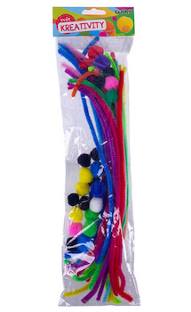 Kreativní set - žinylky a kuličky POM POM 30ks