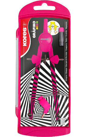 Kružítko školní Grafiko neon růžové