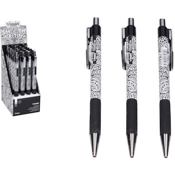 Kuličkové pero oil gel pen 0,7mm mix B&amp;W