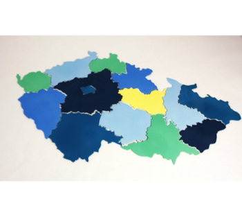 Mapa ČR barevná nástěnka 215x120 cm