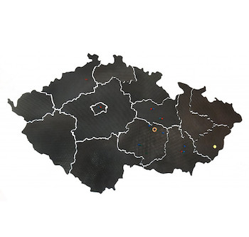 Mapa ČR nástěnka 215x120 cm