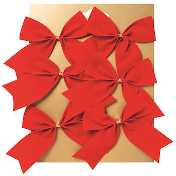 Mašle textilní červená 8cm 6ks