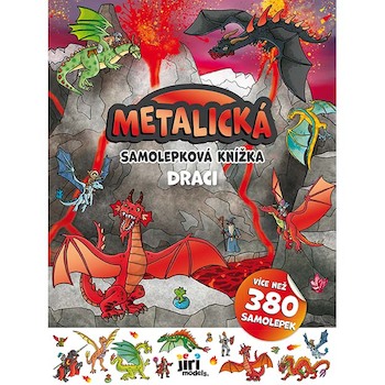 Metalická samolepková knížka Draci