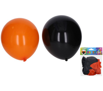 Nafukovací balónky sada 2 barvy oranžová, černá