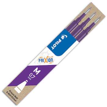 Náplň do rolleru FRIXION fialová 0,7 mm 3ks
